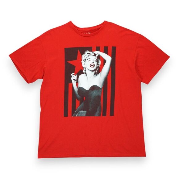 Marilyn‎ Monroe T-Shirt Mens XL Short Sleeve Graphic Crew Neck Red - Picture 1 of 3